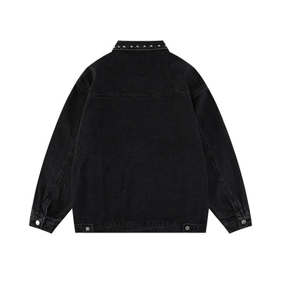 Heavy Black Denim Jacket For Women