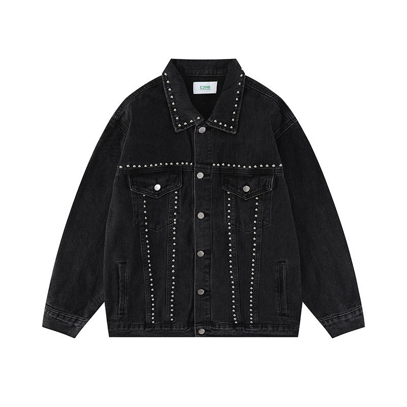 Heavy Black Denim Jacket For Women