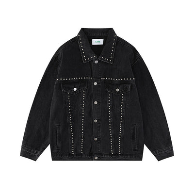 Heavy Black Denim Jacket For Women